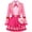 Girls, variant on Halloween Princess Costume - Pink Princess Cosplay Jumpsuit with Heart Print Jacket, Layered Skirt & Fuzzy Bag, Fancy Dress Up for Halloween Parties Nights Size: 130