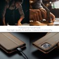 thumbnail image 4 of ELEHOLD Wallet Case for iPhone 16 Pro Max Premium Leather Case wih RFID Blocking Function Card Slots Kickstand Magnetic Clasp Shockproof Cover for Men Women for iPhone 16 Pro Max,Brown, 4 of 11