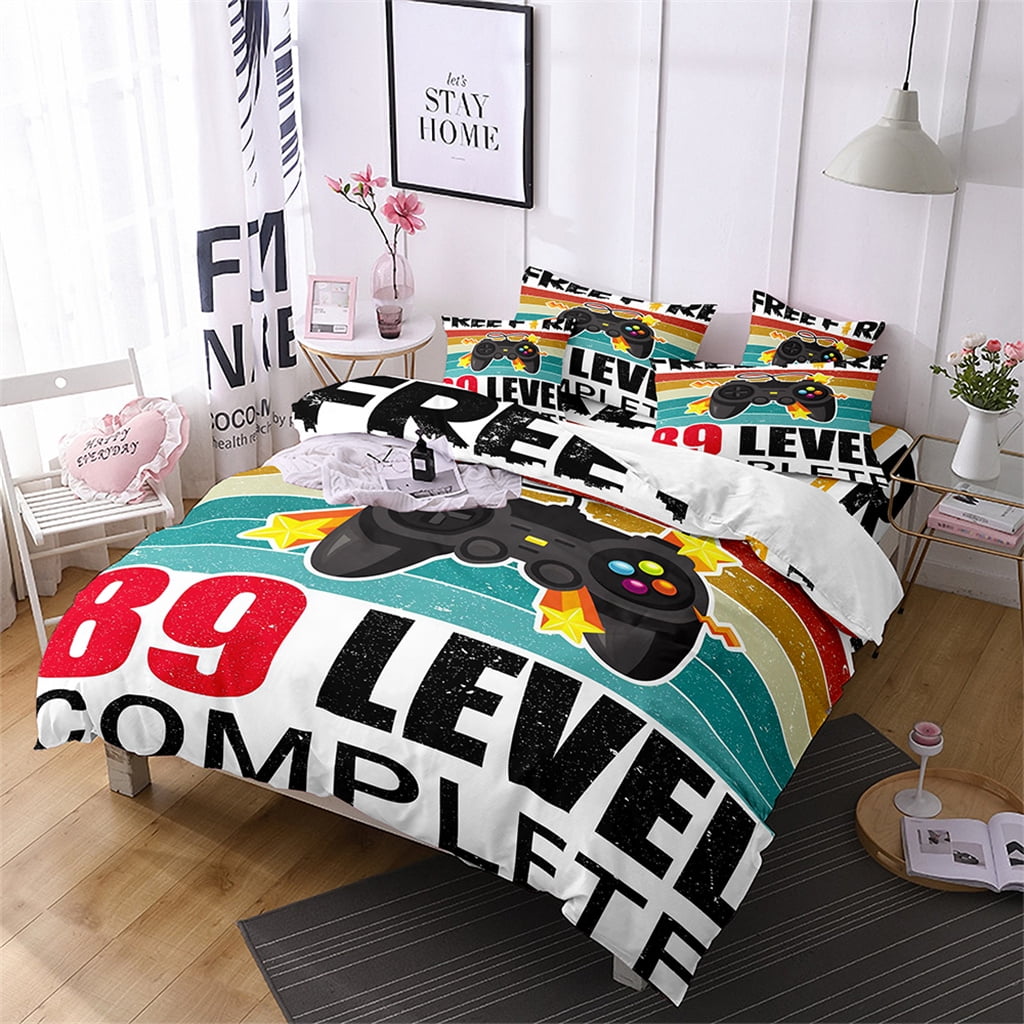 3D Game Controller Print Bedding Comforter Set Twin Full Queen King Size Gamepad Bed Duvet Cover Set & Pillowcase for Fan
