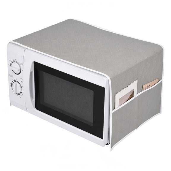 Uxcell Microwave Cloth Cover with Side Storage Pockets 13''x 39''- Waterproof Microwave Dust Proof Cover Fridge Dust Cover for Oven/washer/dryer, Pure Gray