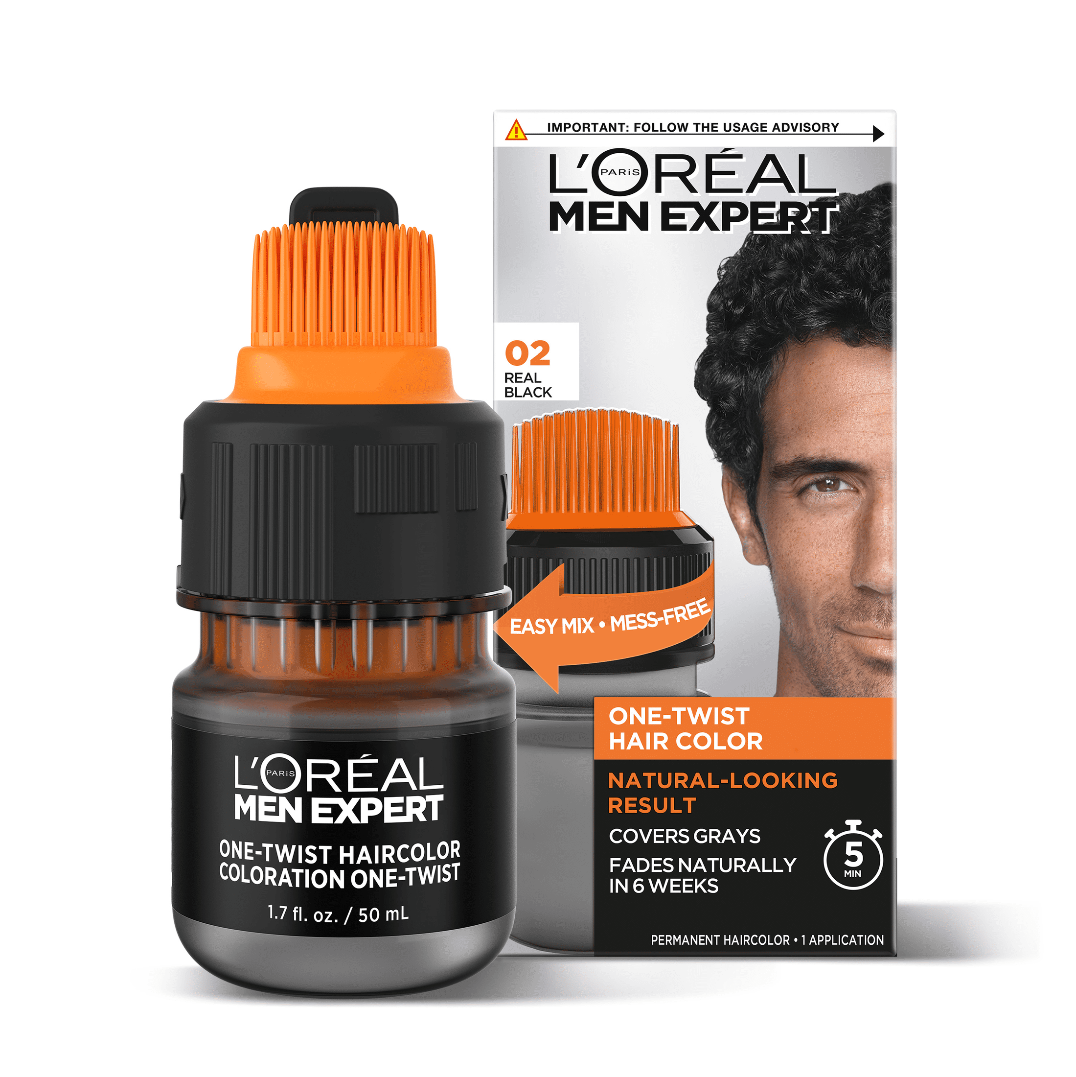 L'Oreal Paris Men Expert Permanent Hair Color, Real Black 02