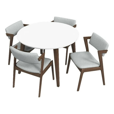 Kingfisher Lane Solid Wood Walnut Dining Room & Kitchen Table & Chairs Set for 4