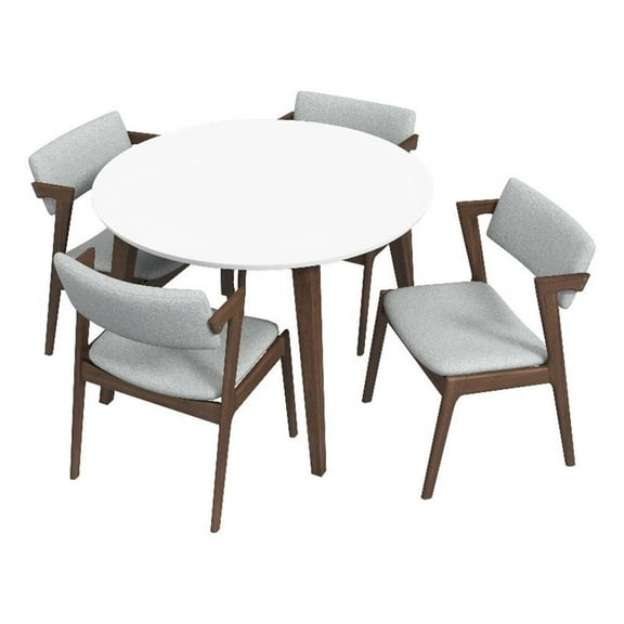 Kingfisher Lane Solid Wood Walnut Dining Room & Kitchen Table & Chairs Set for 4