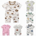thumbnail image 4 of TOWED22 Newborn Baby Boy Summer Clothes Print Short Sleeve Romper Cotton One Piece Bodysuit Jumpsuit 0-18M Blue,18-24 M, 4 of 4