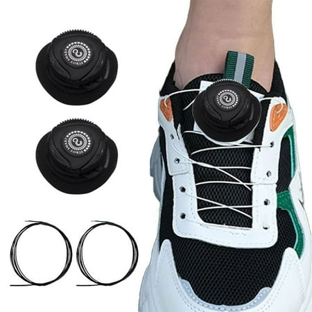 

1Pair New Universal Swivel Rope Automatic Metal Wire Shoelace Turn Buckle Quick Lock Shoestring No Tie Shoe Laces Sneaker ShoeLaces BLACK