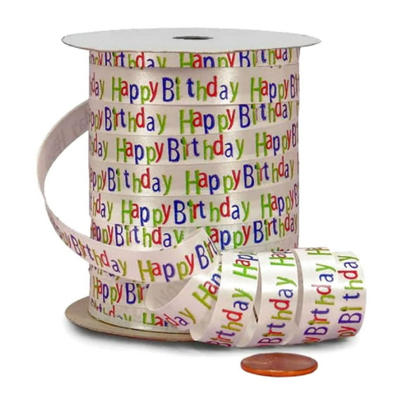 Happy Birthday Curling Ribbon - 3/8" X 250 Yards (38014)