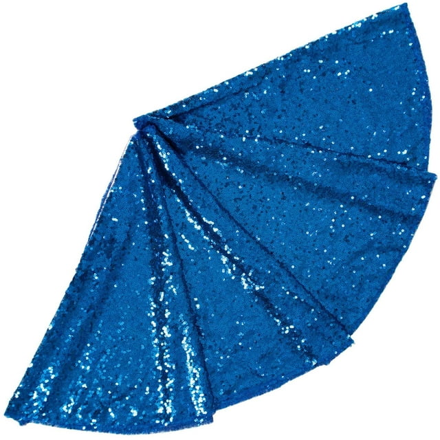 Sequin Tree Skirt Royal Blue 24Inch Mini Christmas Tree Skirt Embroidered Sparkly Blue Xmas Tree Ornament Christmas Decoration Samll Tree Skirt for Small/Slim/Pencil/Tabletop Trees
