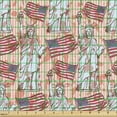 thumbnail image 2 of Ambesonne USA Fabric by the Yard Upholstery, Liberty States Flag, 10 Yards, Coral Multicolor, 2 of 5