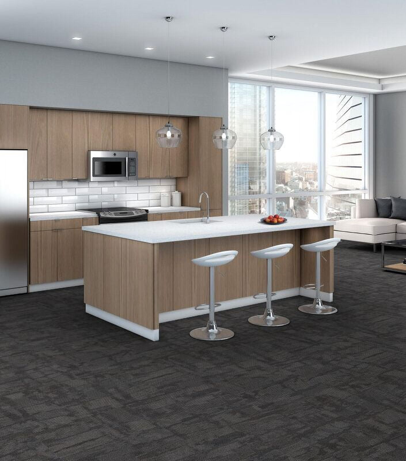 Shaw Complexion 24-in x 24-in Medium Blue Limitless Pattern Adhesive Carpet Tile (79.99-Sq ft)