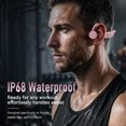 thumbnail image 3 of Kimhost Bone Conduction Headphones Bluetooth 5.3, IP68 Waterproof Open Ear Headphones with 32GB MP3 Player, 8H Playtime, Magnetic Charging, Quick Pairing for Sports Swimming - Pink, 3 of 6
