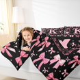 thumbnail image 3 of Manfei Cute Initial K Twin Comforter Sets,Princess Bowtie Bedding Set,Black Pink,Black Reversible,2pcs,1 Comforter and 1 Pillowcase, 3 of 7