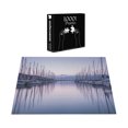 thumbnail image 3 of Ambesonne Summer Jigsaw Puzzle Durable Cardboard, Yacht Harbor in Sunrise, 1000 pcs, Lilac Purple Grey, 3 of 5