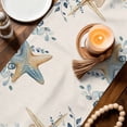 thumbnail image 2 of Blue Eucalyptus Coastal Cotton Linen Table Runner for Dining Kitchen, Beach Starfish Shell Nautical Rustic Wedding Outdoor Party Tablerunners, Dresser Scarf Coffee Tablecloth Runners 13x108 Inches, 2 of 9