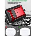thumbnail image 7 of Airpods Pro 2nd/1st Generation Case Men Lock with Cleaning Kit, OTOPO Protective Cover for Airpod Pro 2 Gen Case Women, Shockproof Rugged Shell for Air Pods Pro Case 2022/2019 Black/Red, 7 of 7