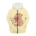 thumbnail image 5 of DISNIMO Capybara Hoodies for Girls Heart Zip Up Hoodie Kids Zipper Sweatshirt Hoodie Jacket for Boys Hooded Sweatshirts 8-10 Children'S Zip Hoodies Girls Preppy Clothes Fall Jackets Girls Casual, 5 of 7