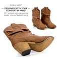 thumbnail image 4 of Charles Albert Modern Western Cowboy Boots for Women Fashion Cowgirl Boots Pull Up Low Heel Mid-Calf Boots, 4 of 7
