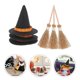 thumbnail image 3 of 3 Set of Mini Witch Hats Set Mini Hat Mini Witch Broom Set Miniature Witches Accessory for Halloween, 3 of 4