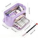 thumbnail image 2 of Estuche para lápices de gran capacidad, estuche para bolígrafos de mano, cosmético, regalo portátil para oficina, escuela, adolescente, niña, niño, hombre, mujer, adulto, morado, estuche para lápices, 2 of 6