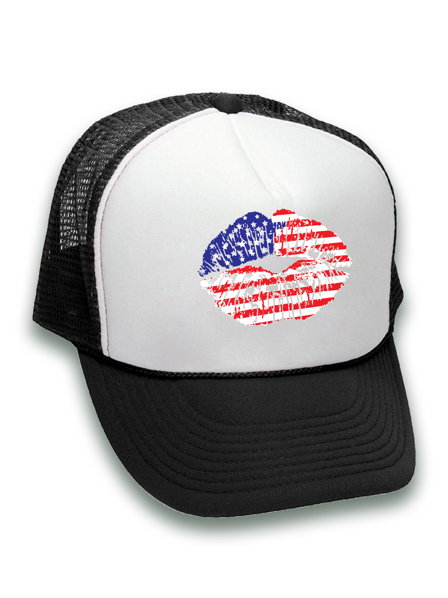 Awkward Styles American Lips Trucker Hat USA Flag Hats for Women Men USA Gifts American Flag Hat USA Baseball Cap Patriotic Hat American Flag Men Women 4th of July Hat 4th of July Accessories - image 2 of 6