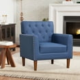 thumbnail image 6 of Gymax 2PCS Mid Century Modern Accent Chair w/Button Tufted Decoration Rivets Home Navy, 6 of 9