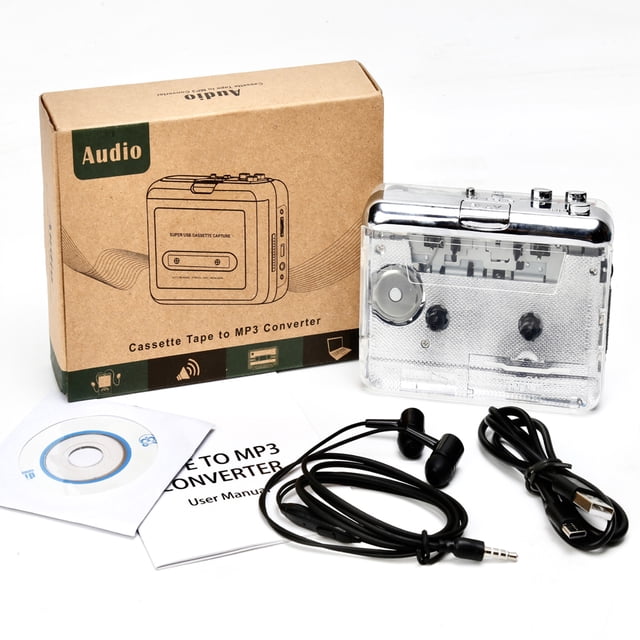 Cassette Player, Lecteur Mp3 Convertisseur d'Entrée Logiciel aux Entrée Capture Audio Lecteur de Bande Mp3 Convertisseur avec 3.5mm Compatible avec Pc Ton010 Portable avec Pc Portable Eryue