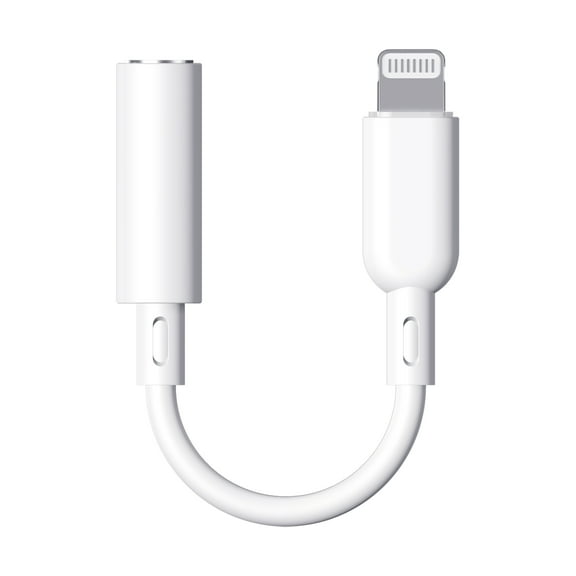 Apple Mfi Certified 1 Pack Lightning to 3.5 mm Headphone Jack Adapter for iPhone, White