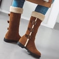 thumbnail image 6 of CHENge Boots for Women Low Heel Fashion Velvet Round Toe Zip Up Everyday Wear Durable Fall Boot Winter Snow Shoes(Brown,7), 6 of 7