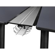 Kee 60 x 24 Double Benching System with Privacy Divider- Grey/ Black