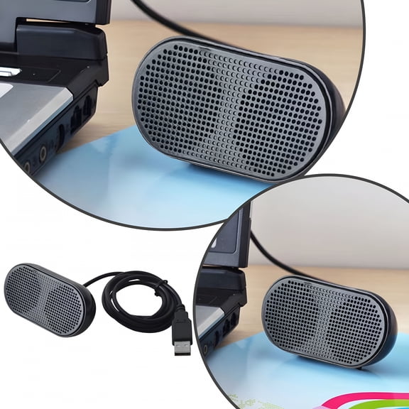 GJX 2026 New Power Speaker Powered Sound Bar Wired Computer Sound for Tv Desktop Laptop Computer Black Clip on Speakers for Computer Surround Sound Computer Stereo Speakers Aux Computer Speakers