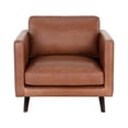 thumbnail image 2 of Sunpan Rogers 16.75" Modern Leather and Wood Armchair in Shalimar Tobacco, 2 of 8