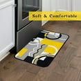 thumbnail image 4 of Yellow Black Abstract Kitchen Mats for Floor, Modern Kitchen Rugs Set of 2 Carpet Area Rug, Modern Farmhouse Decor, Geometric Grey Modern Yellow Kitchen Decor and Accessories, 17x30 and 17x47 Inch, 4 of 6