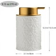 thumbnail image 6 of Elegant Foaming Soap Dispenser, Designed with Flower-Shaped Emboss, Ceramic Gold Hand Soap Dispenser for Bathroom (White), 6 of 6