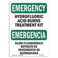 thumbnail image 1 of SignMission OS-EM-A-1218-L-10335 12 x 18 in. OSHA Emergency Sign - Hydrofluoric Acid Burns Kit Bilingual, 1 of 1