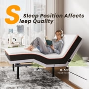 Adjustable Bed Frame Queen with Massage, Wireless Remote, Head Foot Incline, USB, Underbed Light Easy Assembly, Zero Gravity, Bed Frame Basic with Quiet Motor