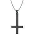 thumbnail image 2 of Stainless Steel Upside Down Cross Necklace for Mens,Inverted Pendant, 2 of 4