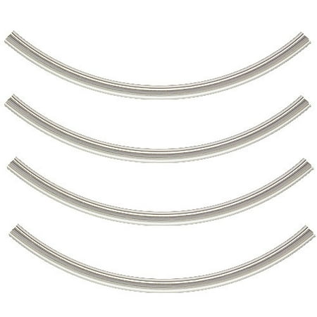 - Sterling Silver Sleek Curved Noodle Tube Beads 40mm x 2mm (4)