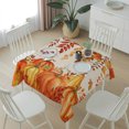 thumbnail image 6 of Thanksgiving Table Cloth Waterproof Tablecloths, Autumn Pumpkin Orange Red Vintage Leaf Tablecloth Dining Table Cover for Kitchen Party Tabletop Outdoor, Square Tablecloth 60x60 Inch, 6 of 9