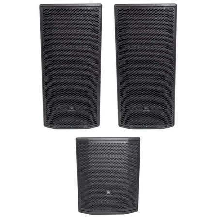 (2) JBL Pro PRX835XW 15” 3-Way 1500w Powered Speakers+15" Active Subwoofer Sub