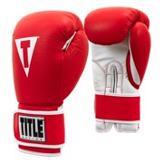 TITLE Boxing Pro Style Leather Training Boxing Gloves 3.0, 16 oz, Red/White