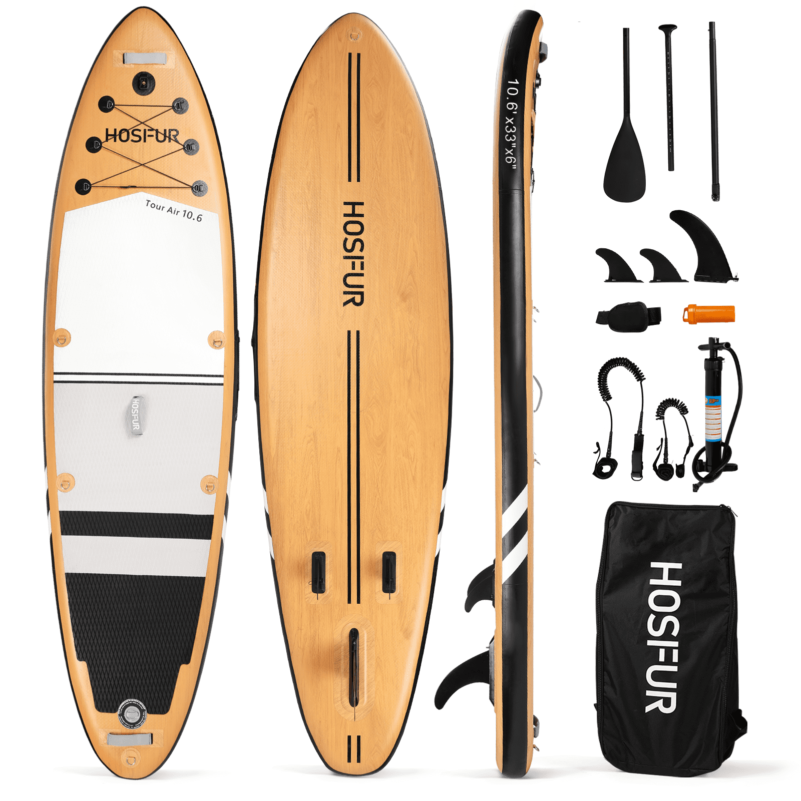 10FT Inflatable Stand Up Paddle Board SUP Surfboard Adjustable Non-Slip Deck NEW 