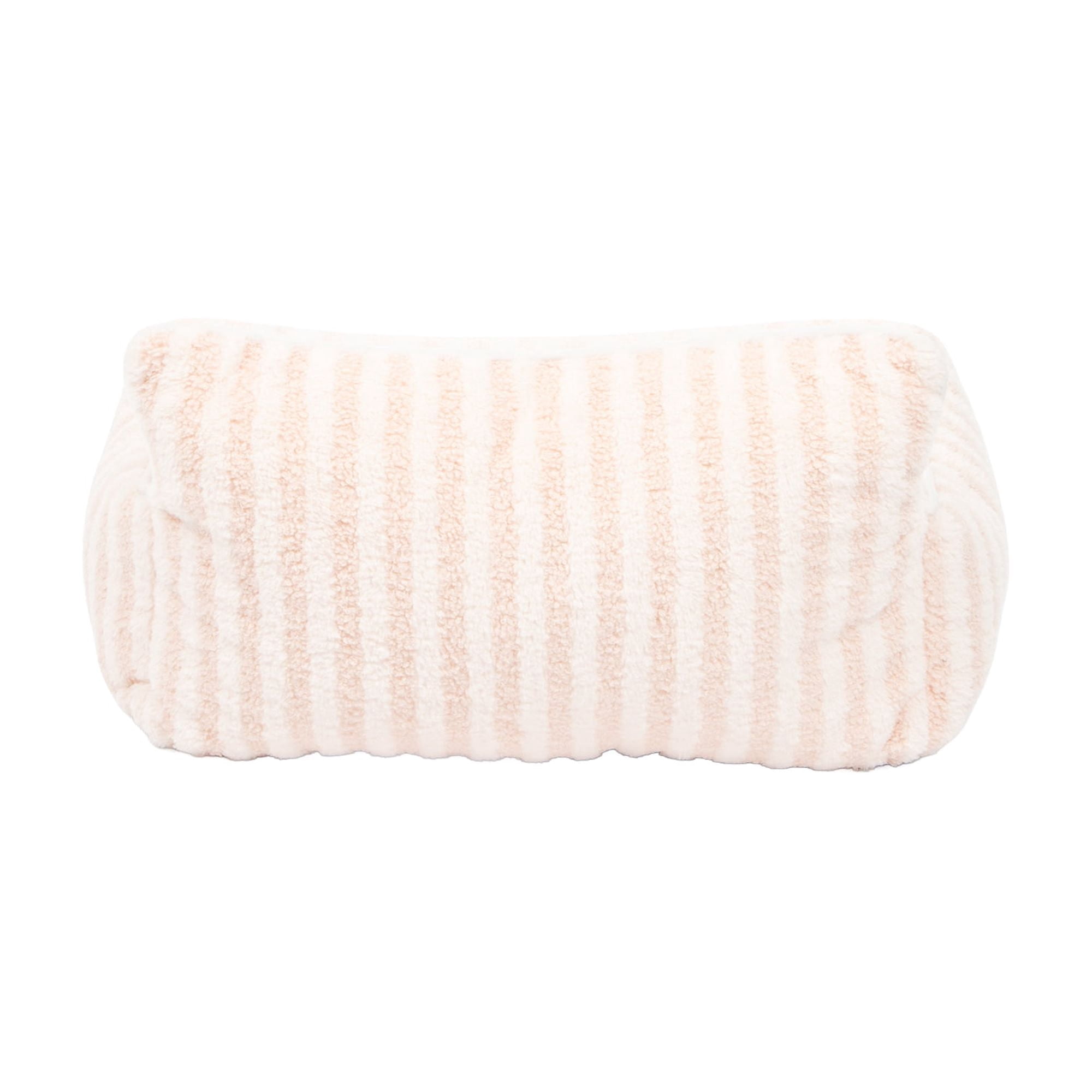 Oodles Striped Sherpa Sofa Lounger Pet Bed, Pink, One Size, 27" x 21" x 15"