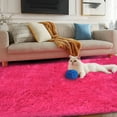 thumbnail image 4 of Socofuz 4×6ft Hot Pink Fluffy Carpet - Soft Floor Rug for Kids' Room, Living Room, and Modern Interior Decor, 4 of 8