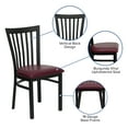 thumbnail image 4 of Flash Furniture HERCULES Series Black School House Back Metal Restaurant Chair - Burgundy Vinyl Seat, 4 of 11