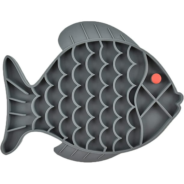 Slow Food Dog Bowl, Fish Shaped Cat Food Pad Silicone Pet Puzzle Feeder