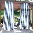 thumbnail image 5 of Sunnydaze Modern 2-Piece Blue and White Stripe Light-Filtering Curtain Set, 5 of 11