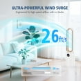 thumbnail image 6 of Advwin 35" Bladeless Tower Fan with Remote, 26ft/s Standing Floor Fan, 90° Oscillation, 24 Speeds, 12H Timer, Quiet Cooling Air Circulator for Bedroom, White+Gold, 6 of 10