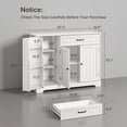 thumbnail image 3 of Aiho Farmhouse Kitchen Buffet Cabinet: Freestanding Storage Sideboard with Drawer, Double Doors & Adjustable Shelves, Painted,ALL WHITE, 3 of 11
