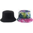 thumbnail image 6 of CoCopeaunts Double Side Bucket Hat Tie Dye Black Lightweight Outdoor Summer Travel Vacation Reversible Fisherman Hat for Men, 6 of 8