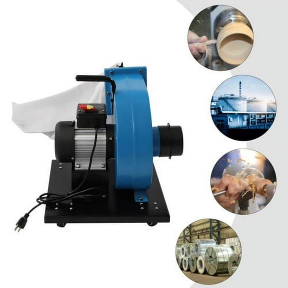 1HP Potable Dust Collector, 550 CFM Wheeled Jet Dust Collection w/14.8 Gal Bag