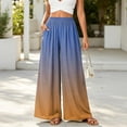 thumbnail image 2 of Women's Ombre Gradient Palazzo Pants, High Waisted Wide Leg Long Trousers with Pockets, Casual Summer Beach Flowy Skirt Pants, 2 of 6